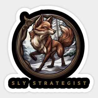 Fox " Sly Strategist " , Fox Design , Fox Lover Sticker